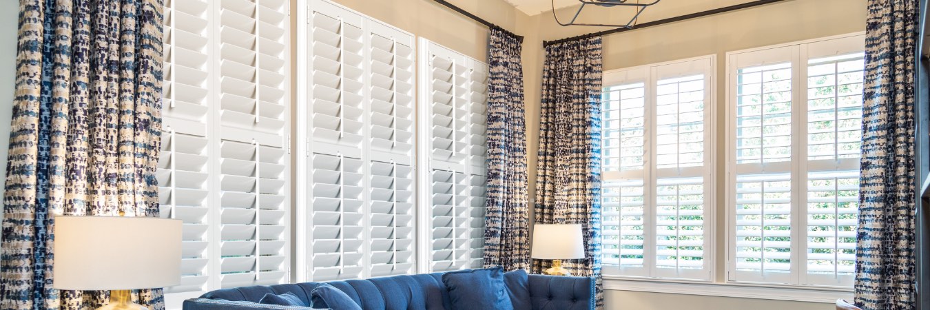 Interior shutters in Oakland living room